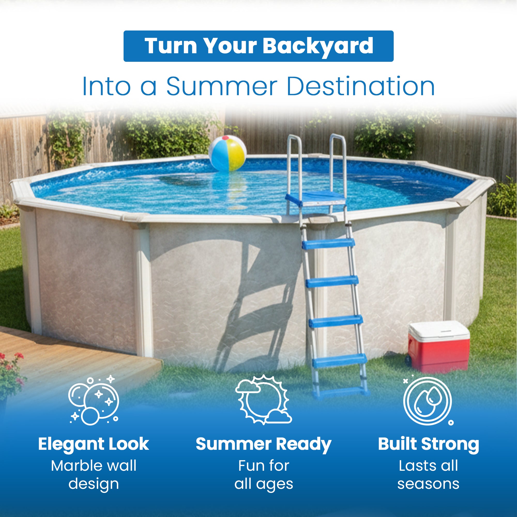 Aquarian Phoenix 18ft x 52in Above Ground Pool w/ Filter, Ladder, Liner, Skimmer - VMInnovations
