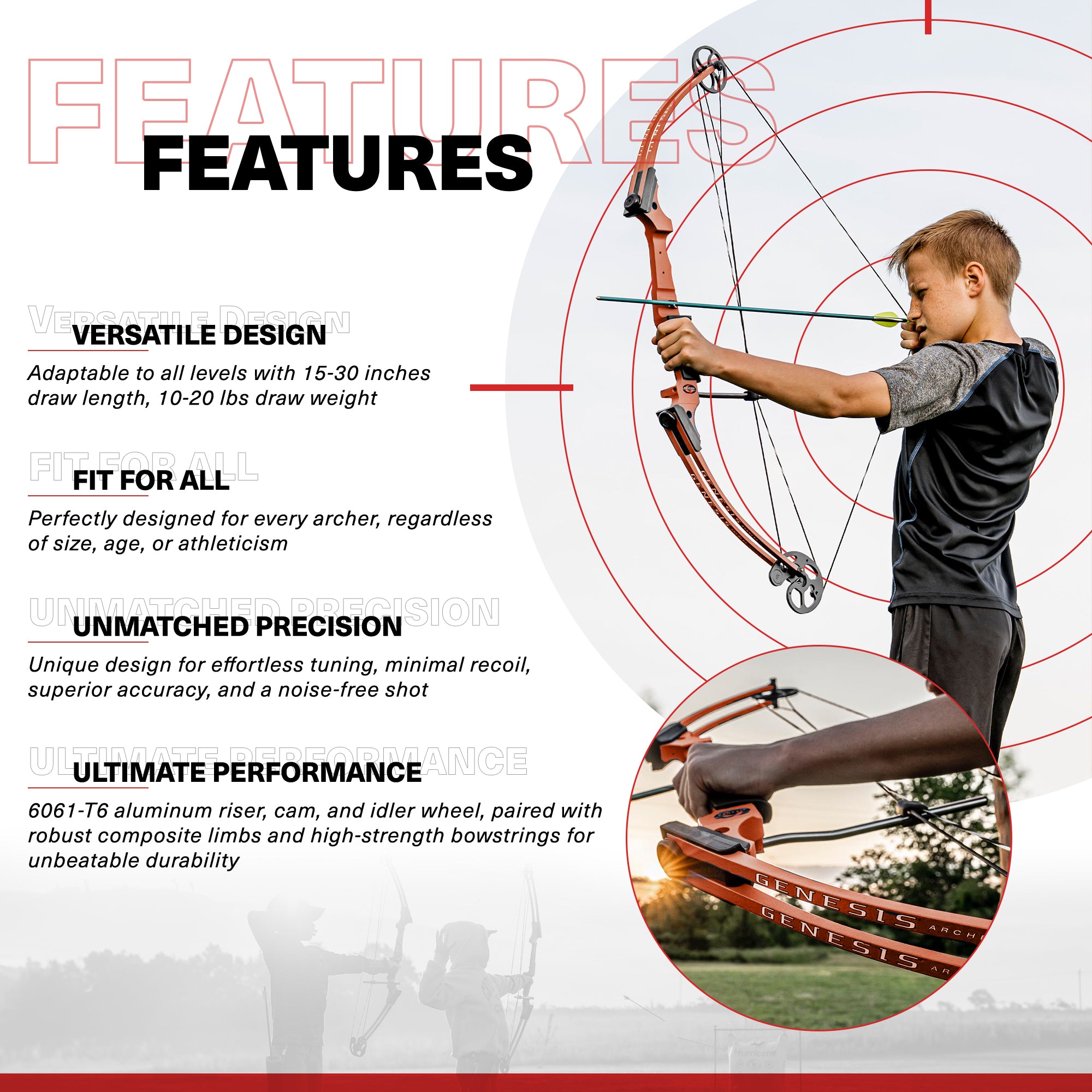 Genesis Original Archery Compound Bow and Arrow Set, Draw Hand-Right (Used) - VMInnovations
