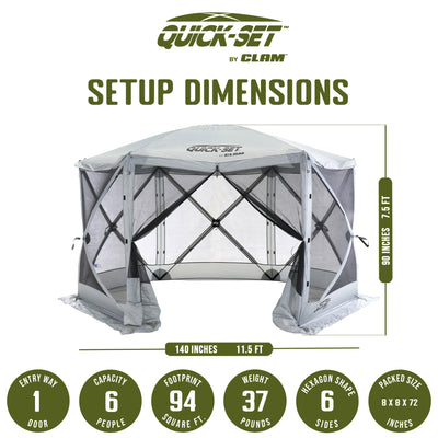 Quick-Set Escape Camping Outdoor Gazebo Canopy Shelter, Gray (For Parts)