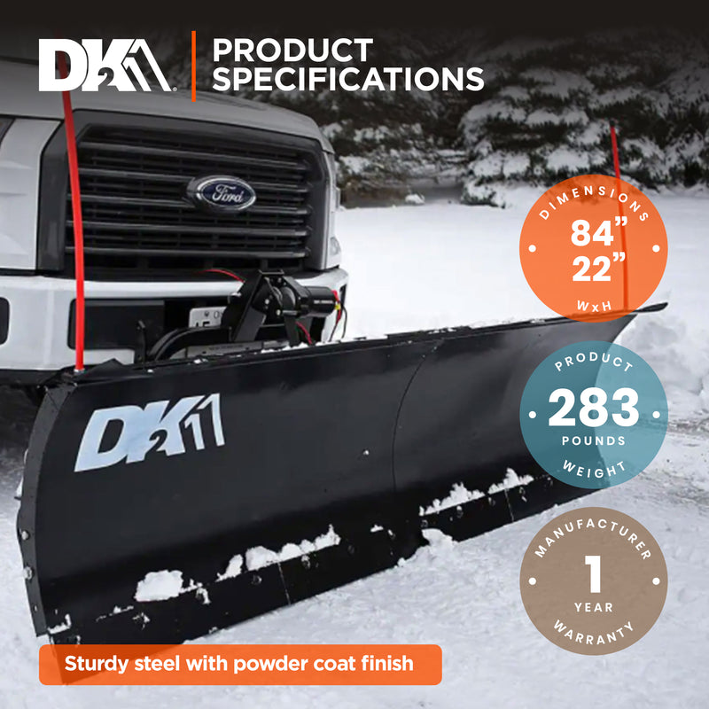 Detail K2 Universal 84 x 22" SUV Truck Snow Plow Kit w/Remote, 2" Receiver Mount