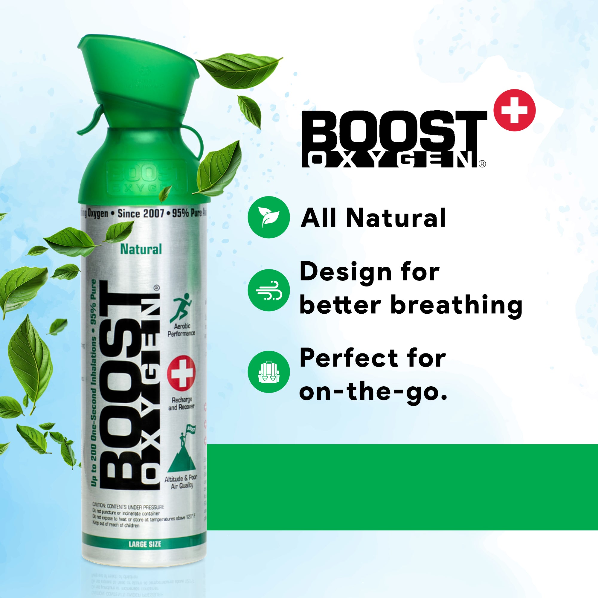 Boost Oxygen 10 Liter Natural (4 Pk) & 5-Liter Eucalyptus (1 Pk) Canned Oxygen - VMInnovations