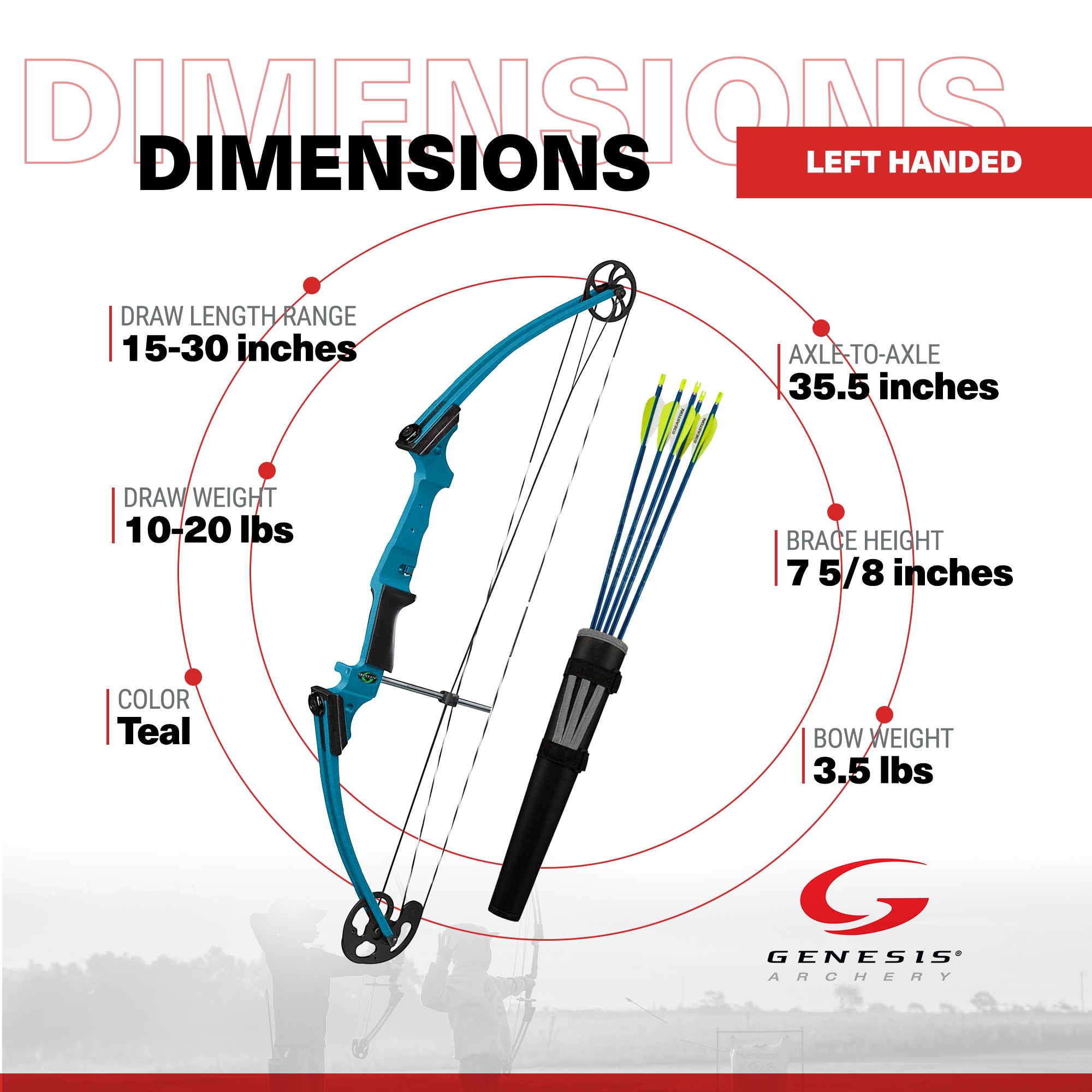 Genesis Archery Original Compound Target Practice Bow Kit, Left Handed (Used) - VMInnovations