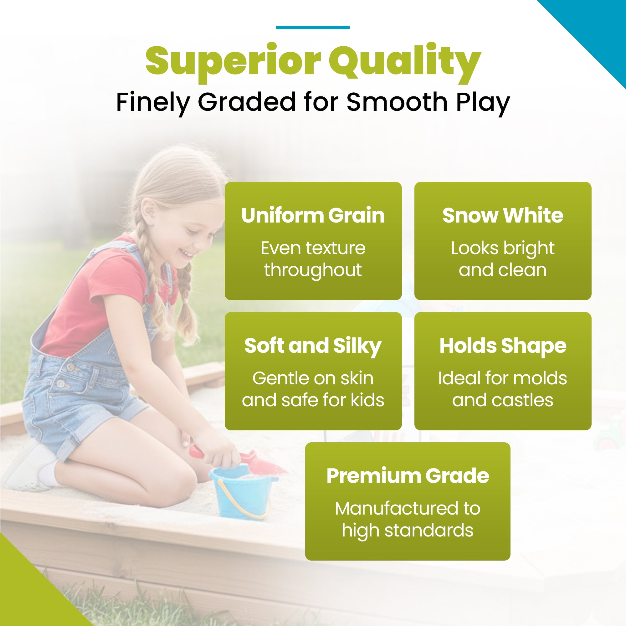 US Silica Snow White Comfortable Play Sand for Sand Tables, 50 lb Bag, 60 Pack