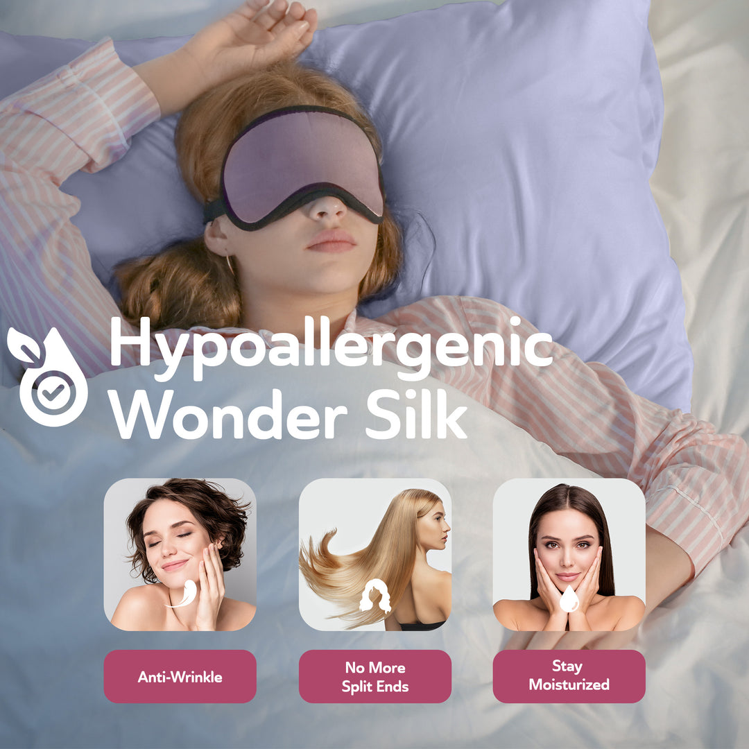 Sleepgram Queen Standard Size Breathable Cooling 6A Silk Pillowcase, Grey Stone - VMInnovations