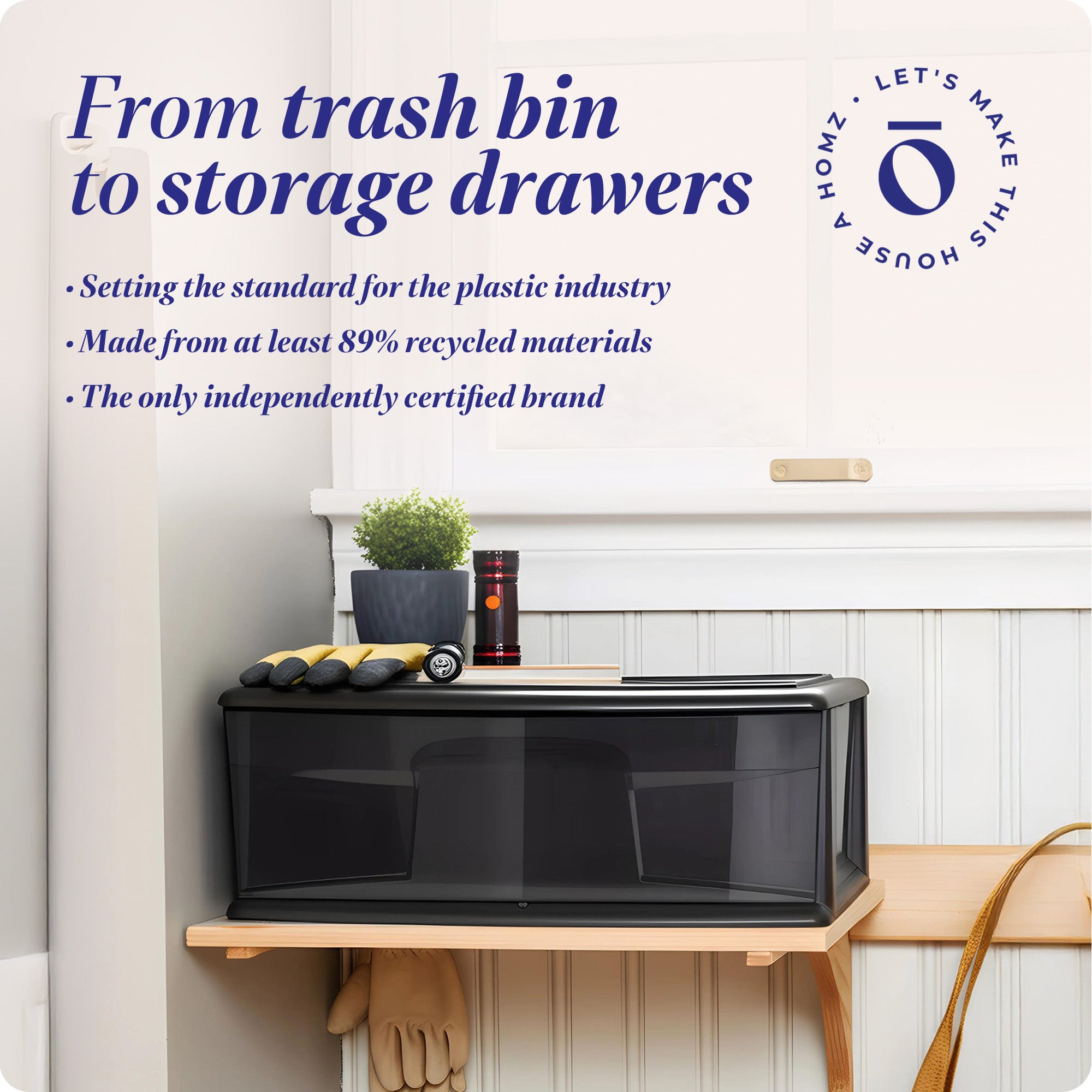 Homz Plastic 1 Drawer Wide Storage Cart, Black Frame w/Smoke Drawer, 2 Pk (Used) - VMInnovations