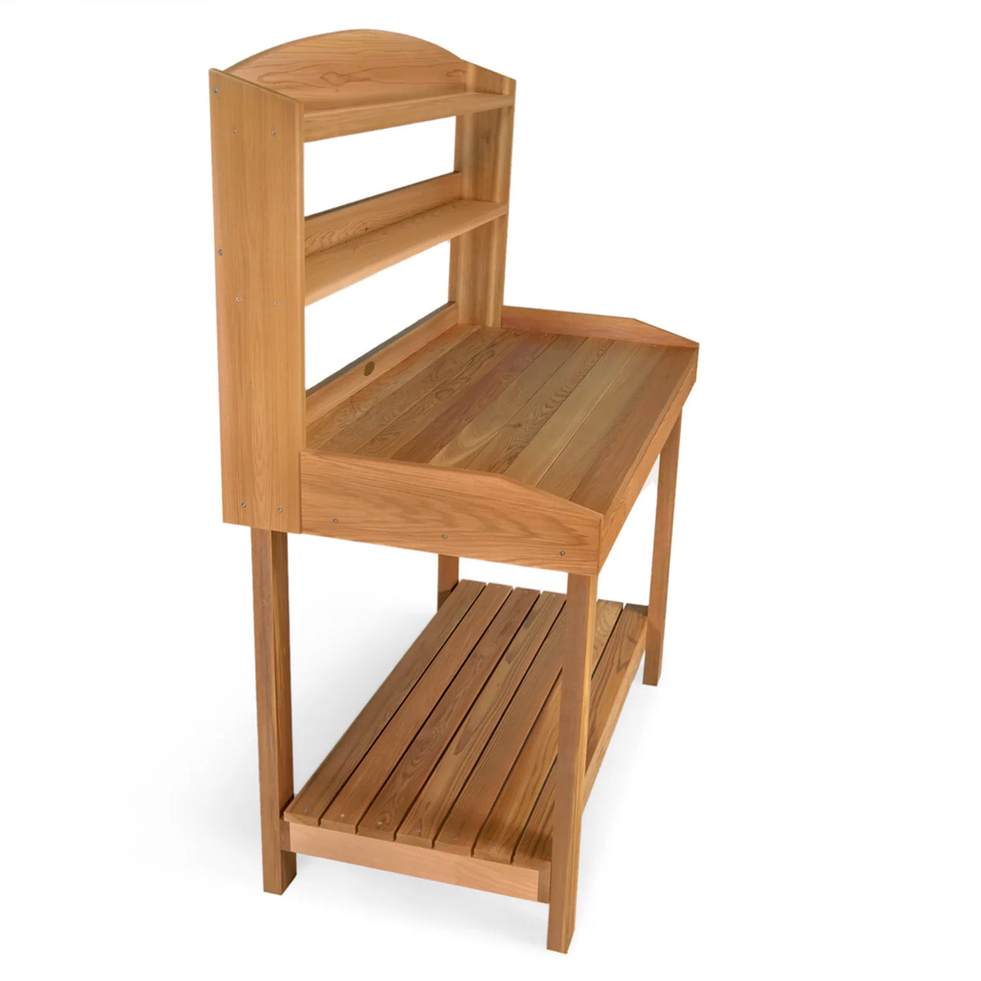 All Things Cedar Deluxe Potting Bench, Outdoor Garden & Plant Workstation Table