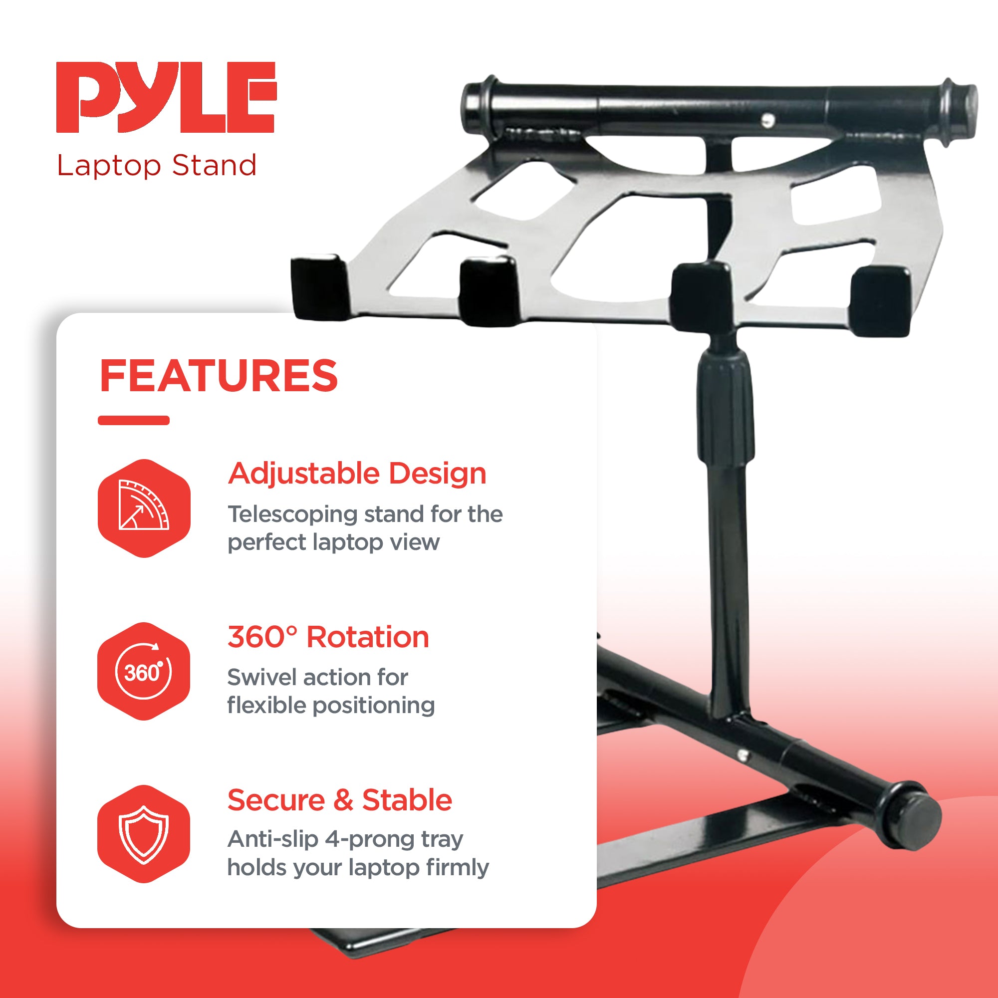 PLPTS55 Universal Adjustable Rotating DJ Laptop Stand w/ Travel Case (Used) - VMInnovations