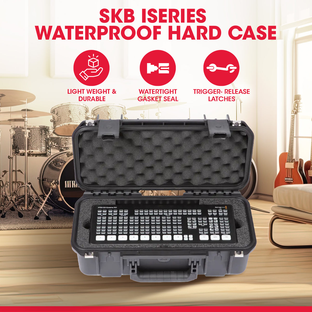 SKB Blackmagic Design ATEM Mini Extreme/Extreme ISO Hard Case with Foam Interior - VMInnovations