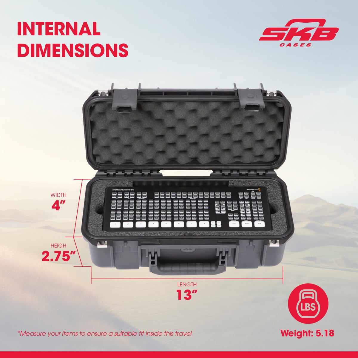 SKB Blackmagic Design ATEM Mini Extreme/Extreme ISO Hard Case with Foam Interior - VMInnovations