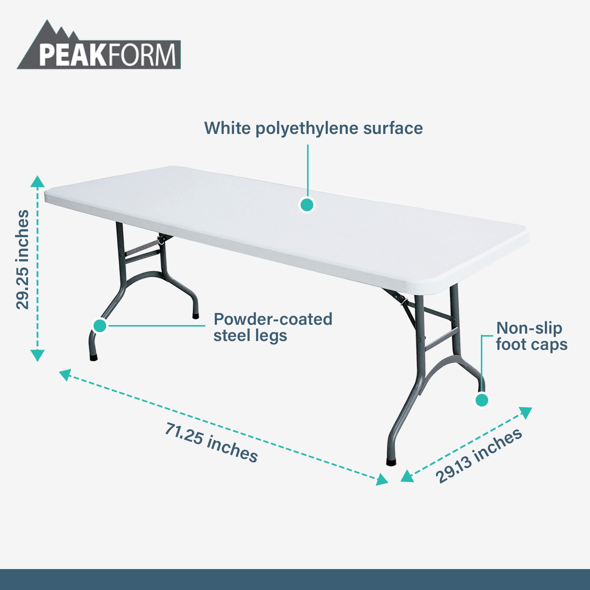 Peakform Compact Folding Banquet Table for Indoor or Outdoor Use, 6ft (Used)