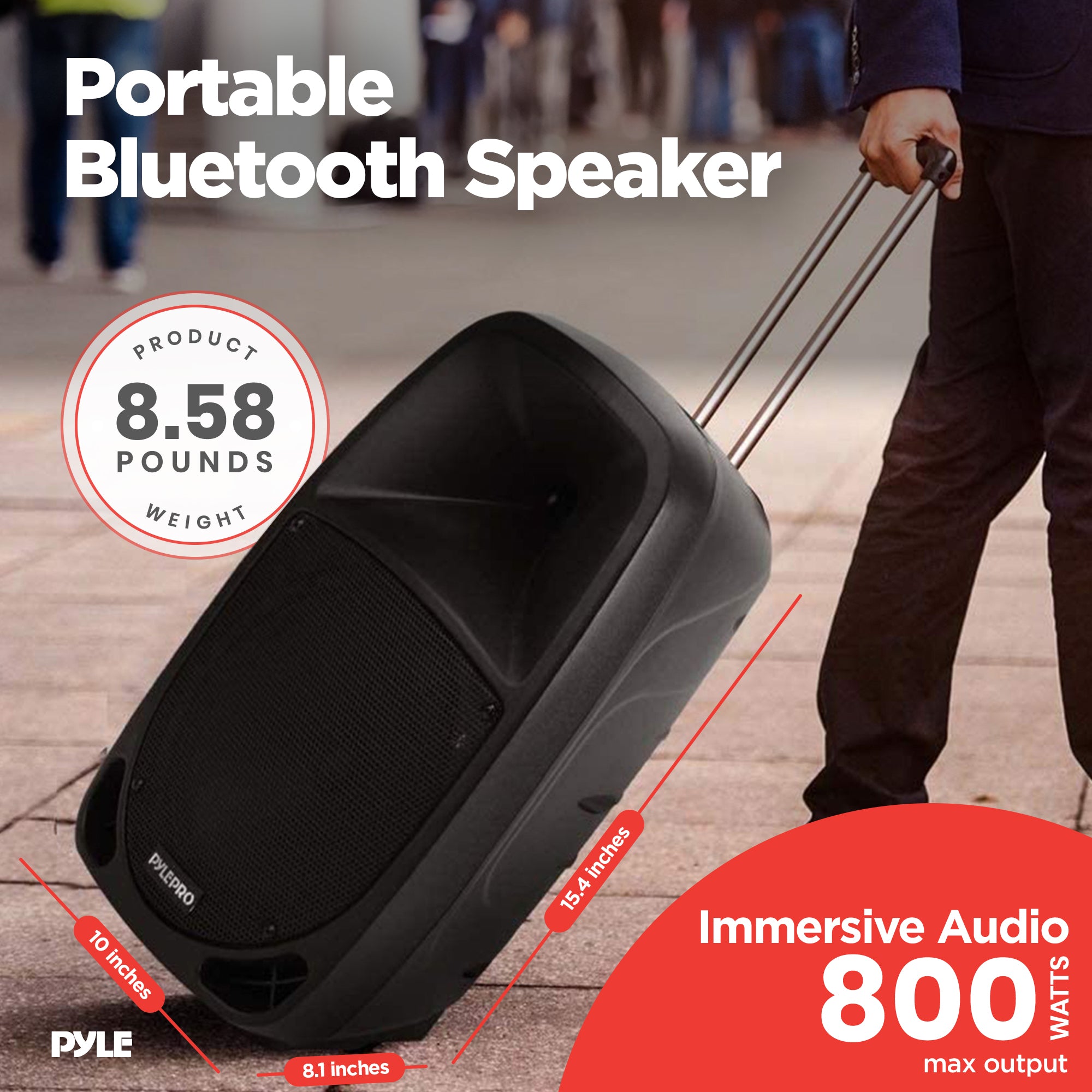 Pyle Bluetooth Portable Karaoke Speaker System, Wireless Microphone (For Parts) - VMInnovations