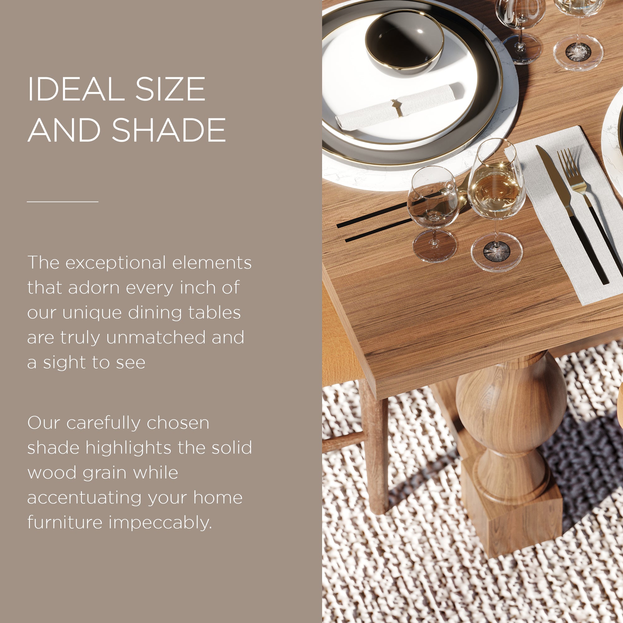 Maven Lane Leon Traditional Wooden Dining Table in Antiqued Natural Finish - VMInnovations