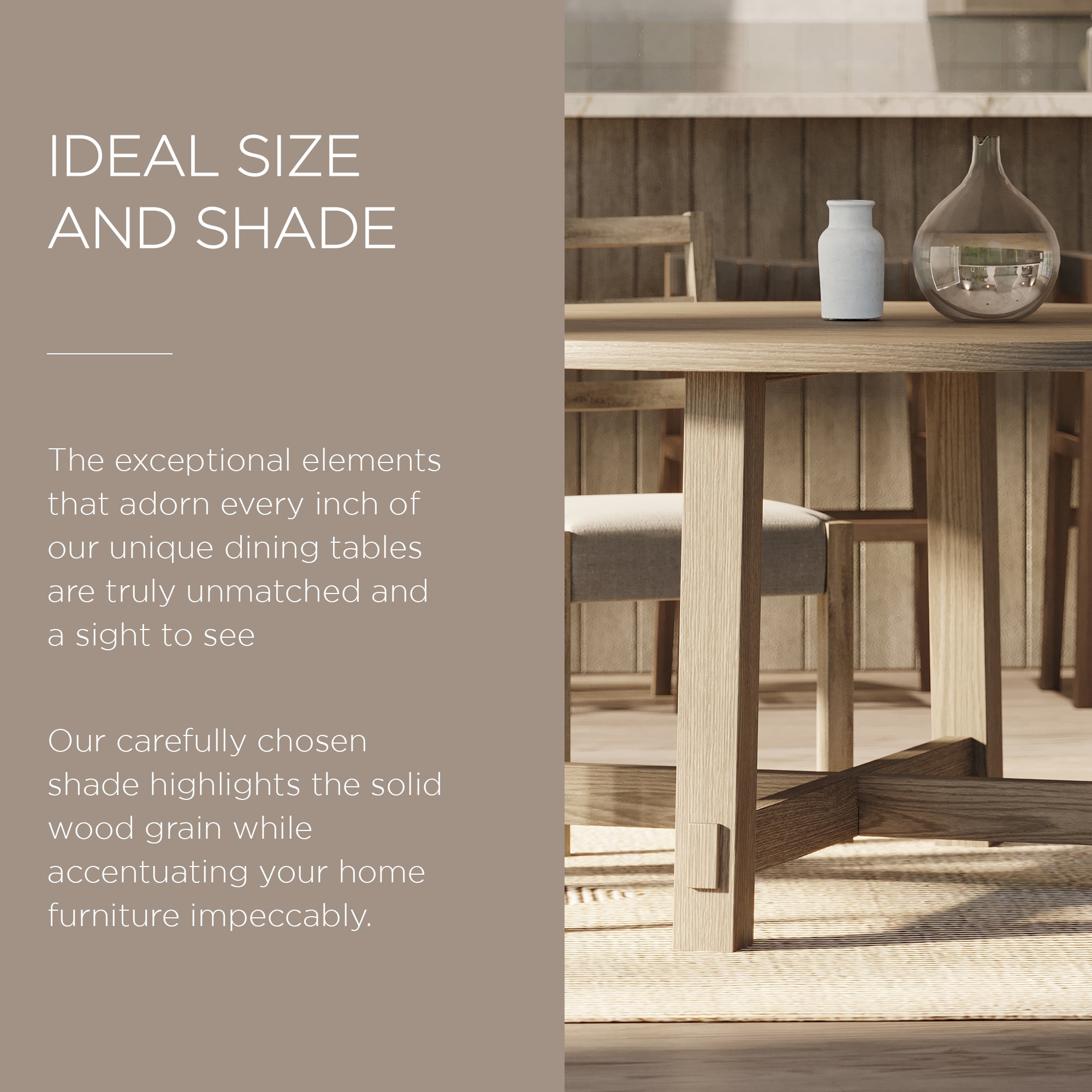 Sasha Organic Round Wooden Dining Table in Weathered Grey Finish - VMInnovations