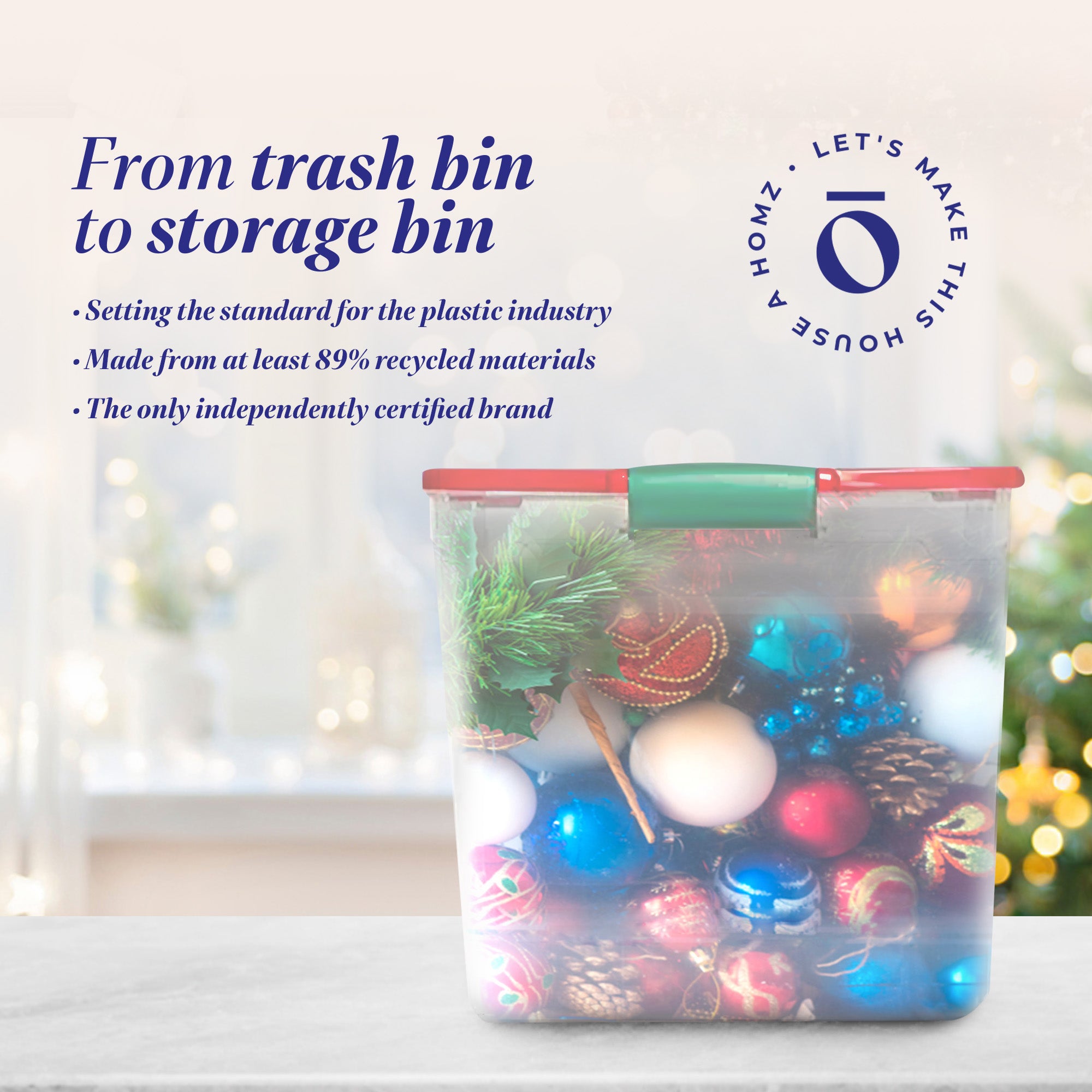 HOMZ 31 Qt Holiday Clear Storage Container w/ Latching Handles(4 Pk)(Used) - VMInnovations