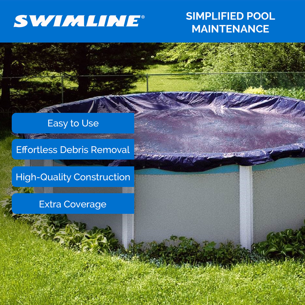Swimline 21 Foot Round Above Ground Swimming Pool Leaf Net Top Cover (6 Pack)