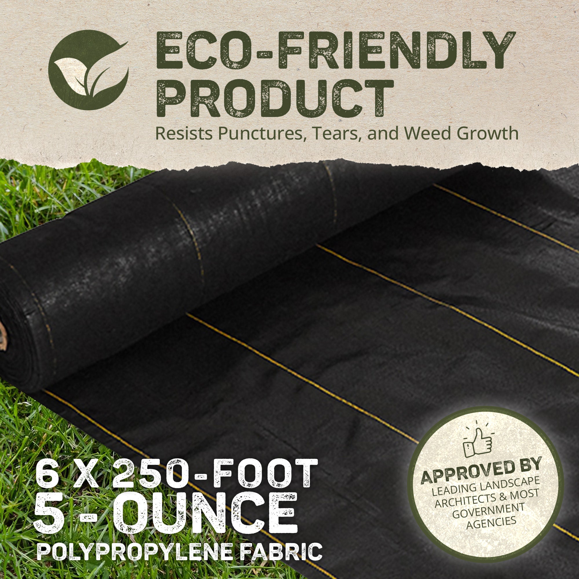DeWitt Pro 5 Oz 6 x 250 Foot Commercial Landscape Weed Barrier Fabric (2 Pack) - VMInnovations