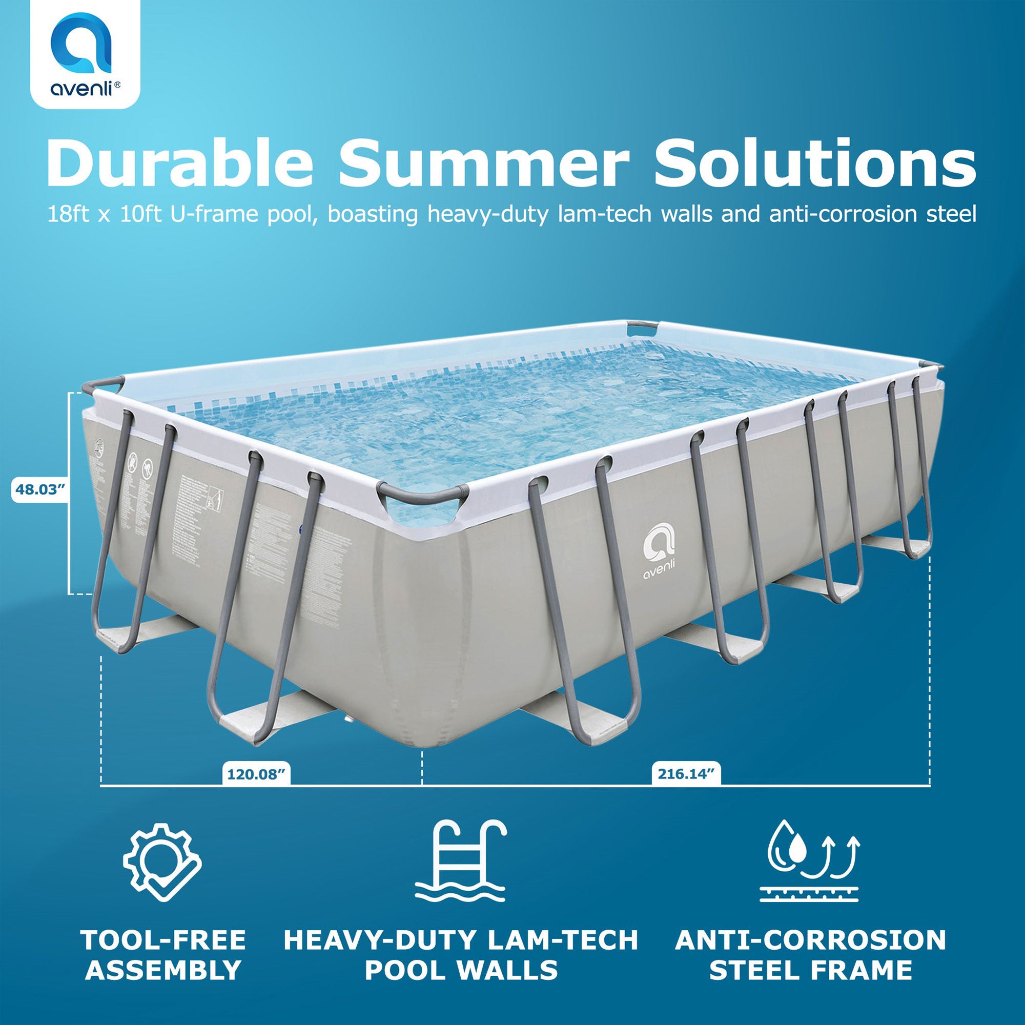 JLeisure 17776 18 x 10 Foot Above Ground Rectangular Swimming Pool (For Parts) - VMInnovations