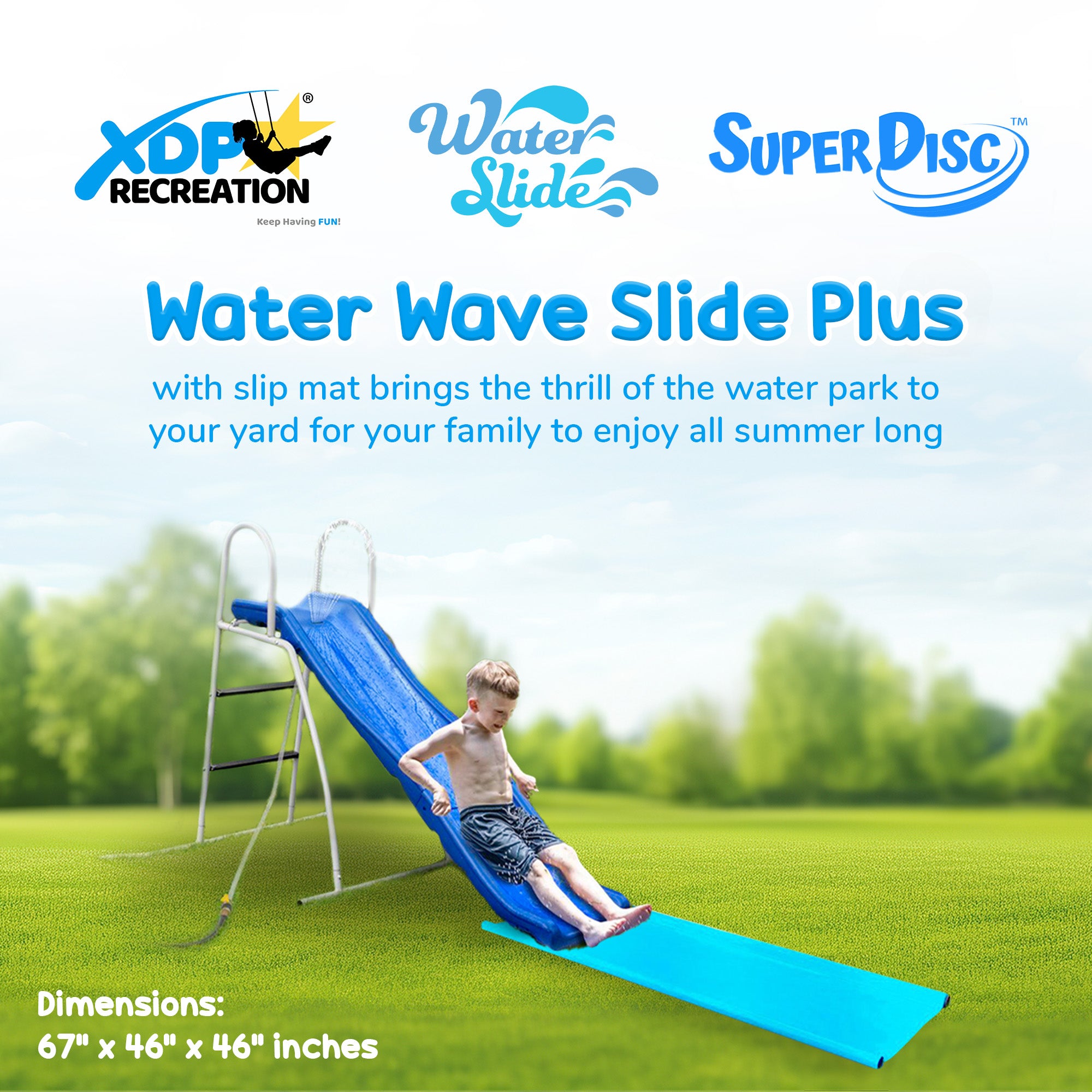 XDP Recreation 6ft Water Slide Plus, Built In Adjustable Sprinkler (Open Box) - VMInnovations