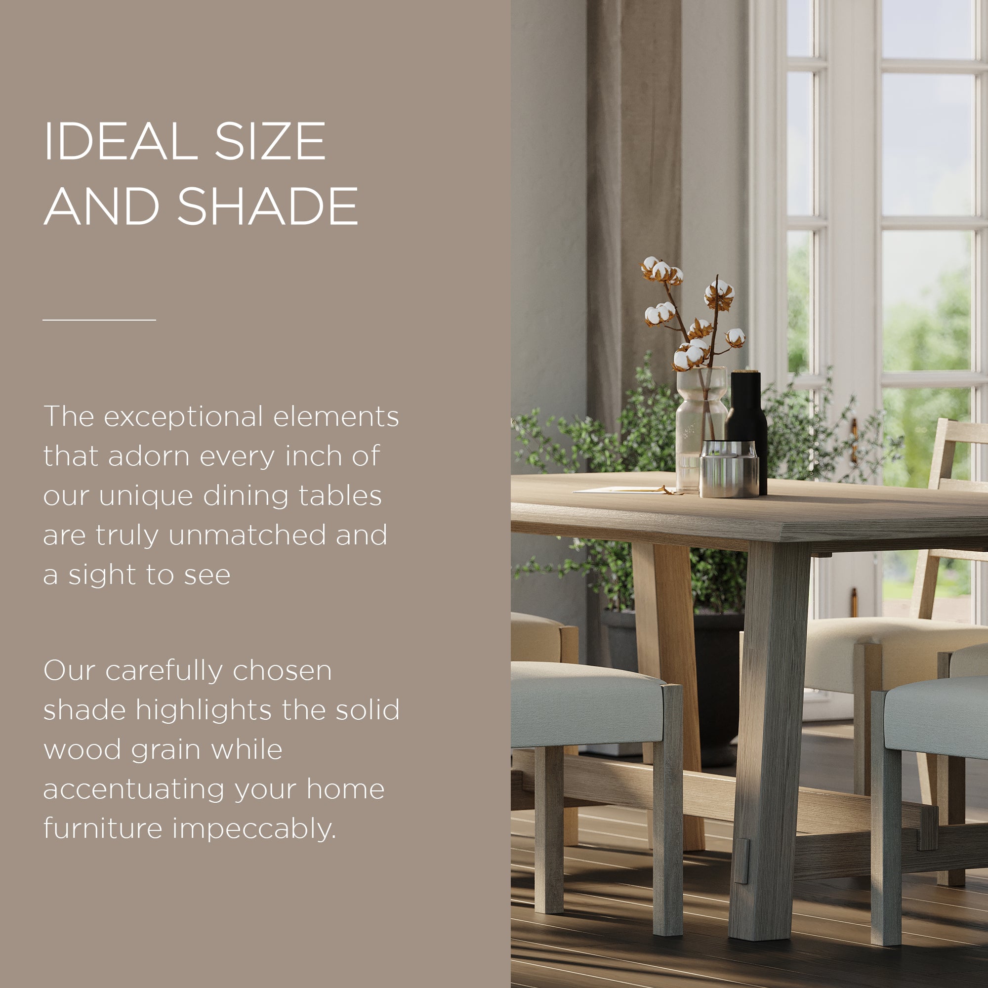 Maven Lane Yves Rectangular Wooden Dining Table in Weathered White Finish - VMInnovations
