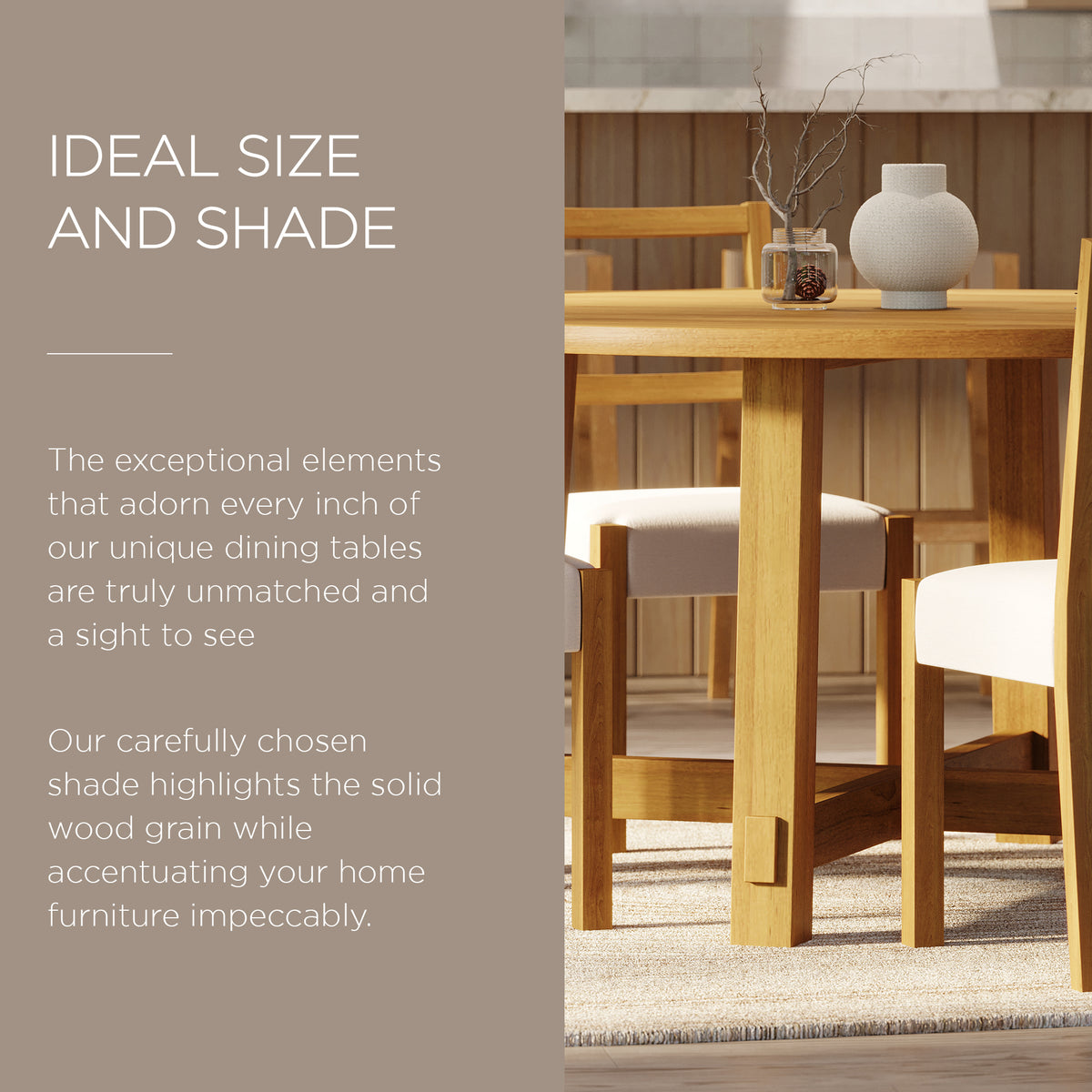Maven Lane Sasha Round Wooden Dining Table in Weathered Natural Finish (Used)