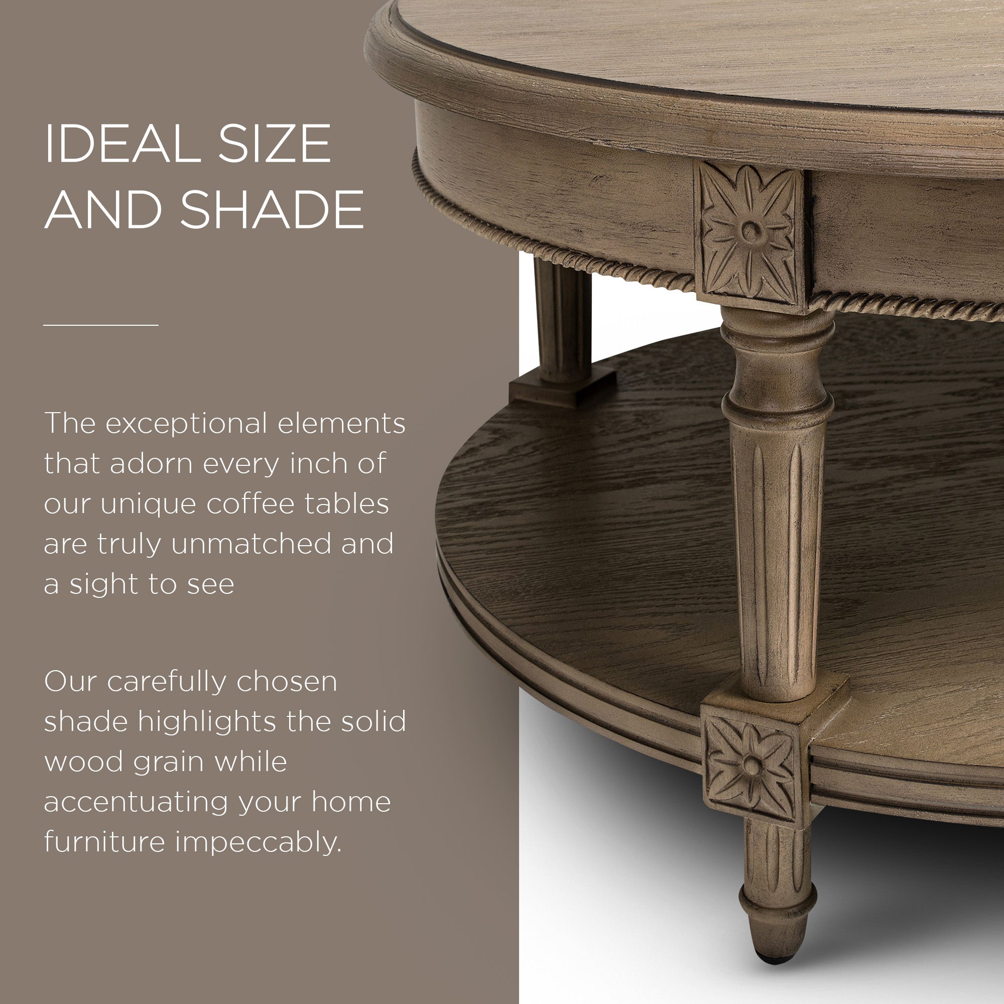 Maven Lane Pullman Round Wooden Coffee Table in Antiqued Grey Finish (For Parts) - VMInnovations