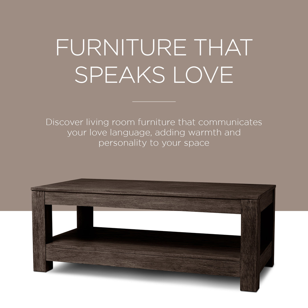 Maven Lane Paulo Wooden Coffee Table in Weathered Brown Finish (For Parts) - VMInnovations