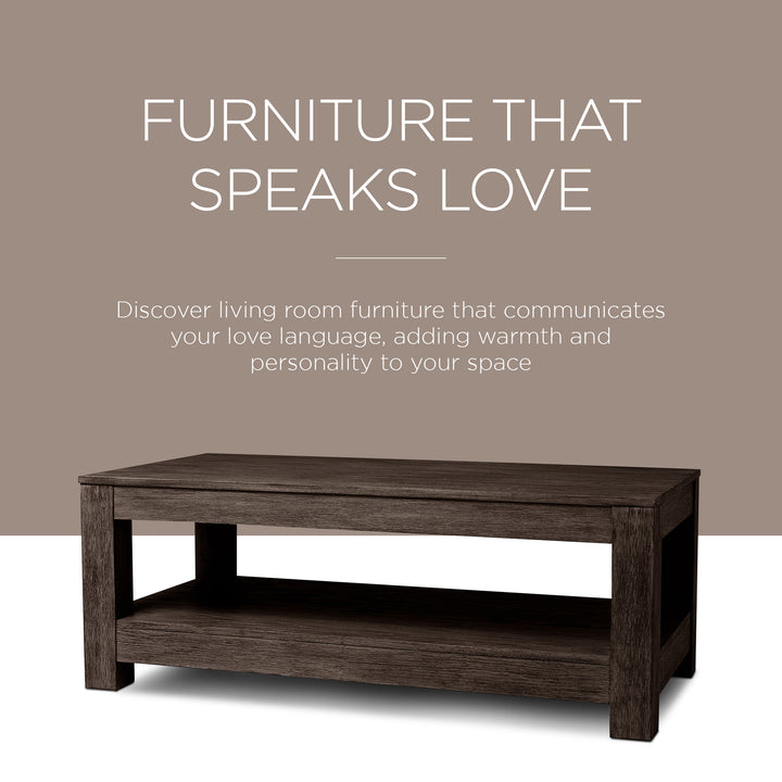 Maven Lane Paulo Wooden Coffee Table in Weathered Brown Finish (For Parts) - VMInnovations