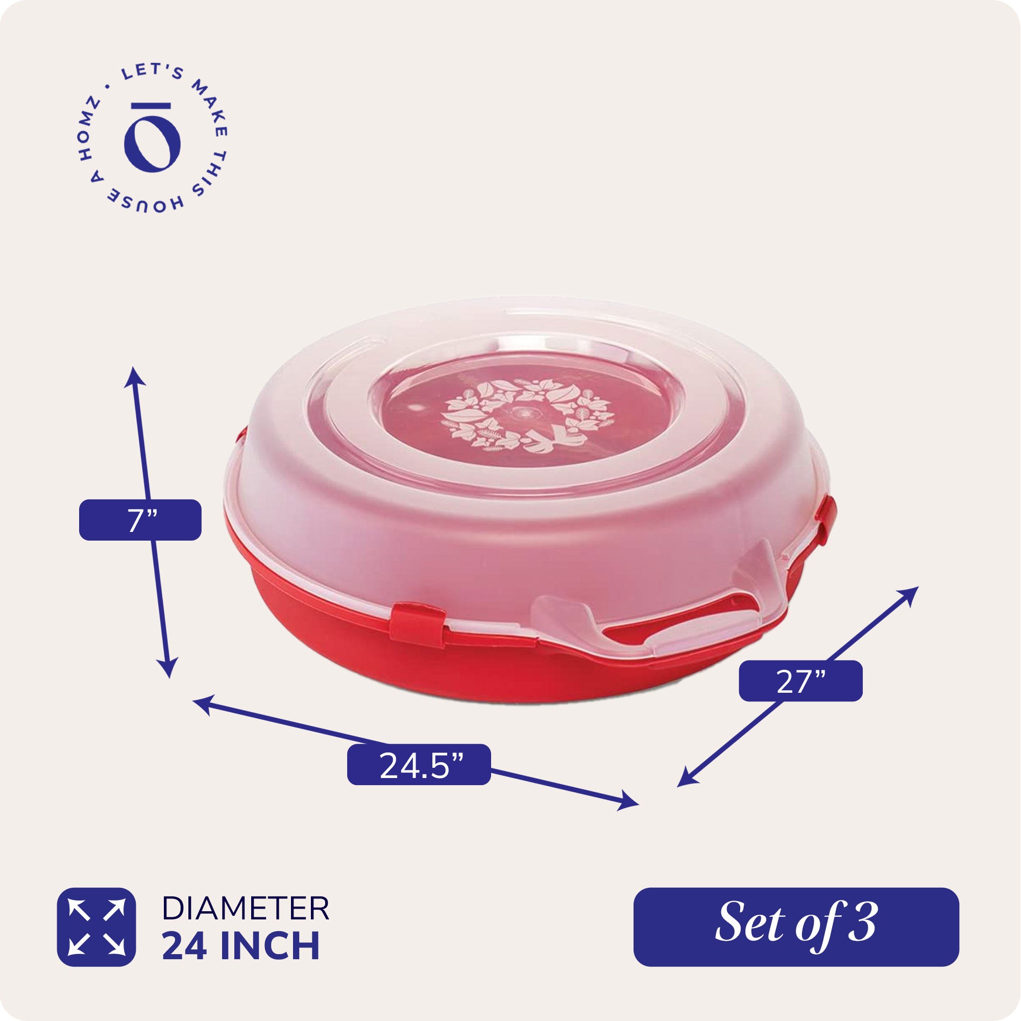 Homz 24 Inch Seasonal Holiday Christmas Plastic Wreath Storage Box (Used) - VMInnovations