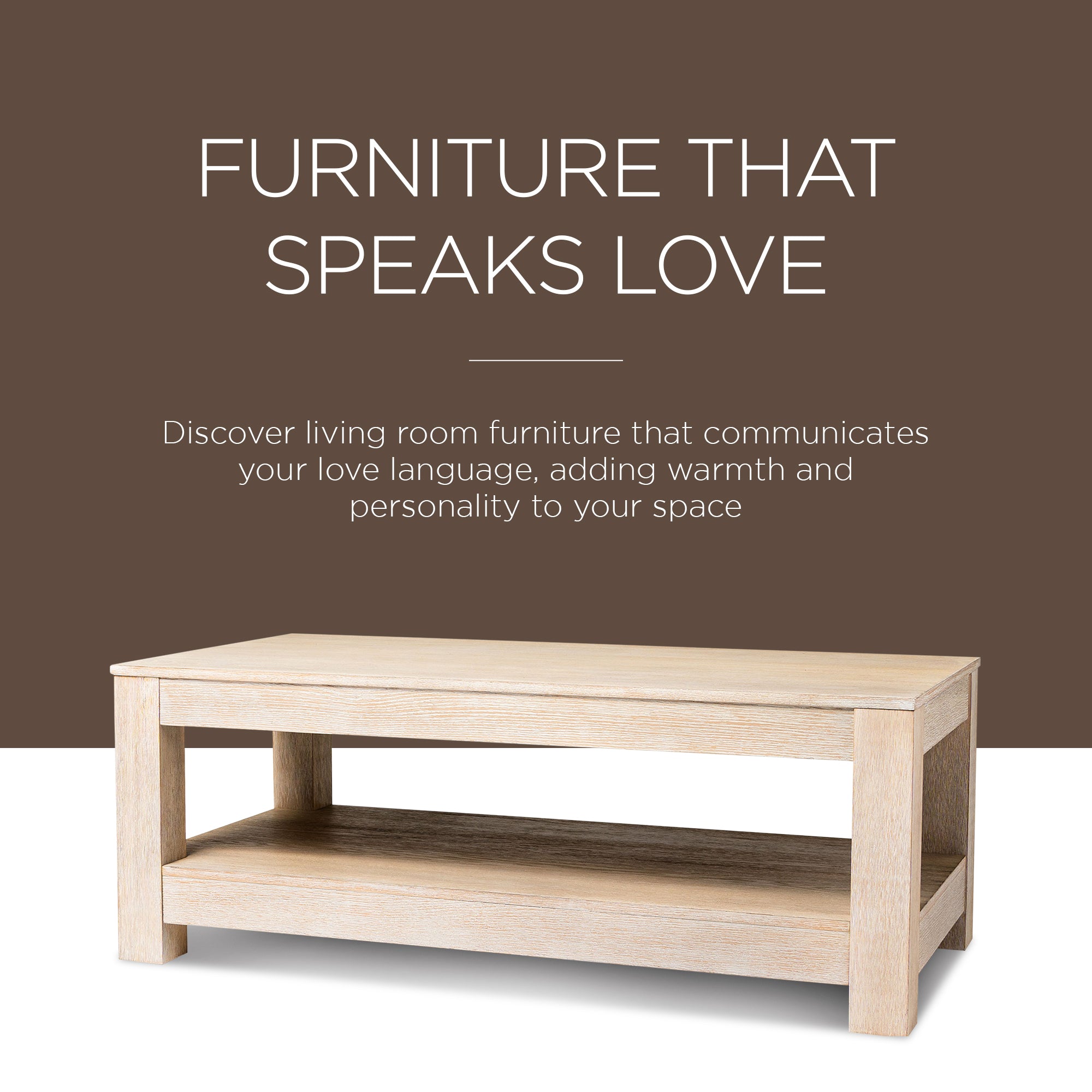 Maven Lane Paulo Wooden Coffee Table in Weathered White Finish (Used) - VMInnovations