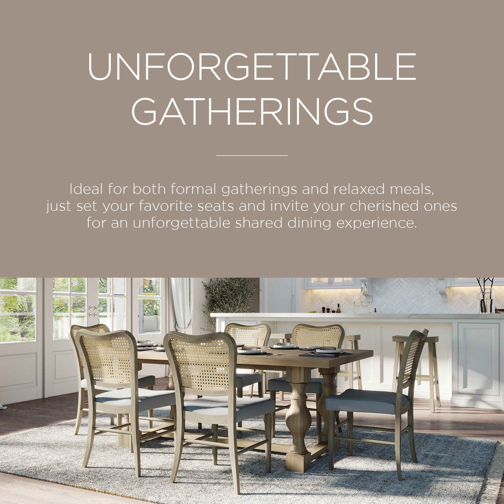 Maven Lane Leon Traditional Wooden Dining Table in Antiqued Grey Finish - VMInnovations