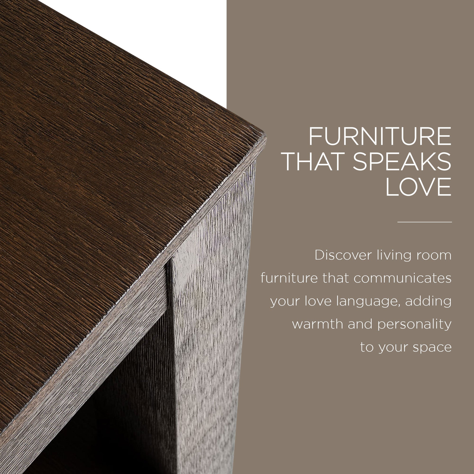 Maven Lane Paulo Wooden Side Table in Weathered Brown Finish - VMInnovations