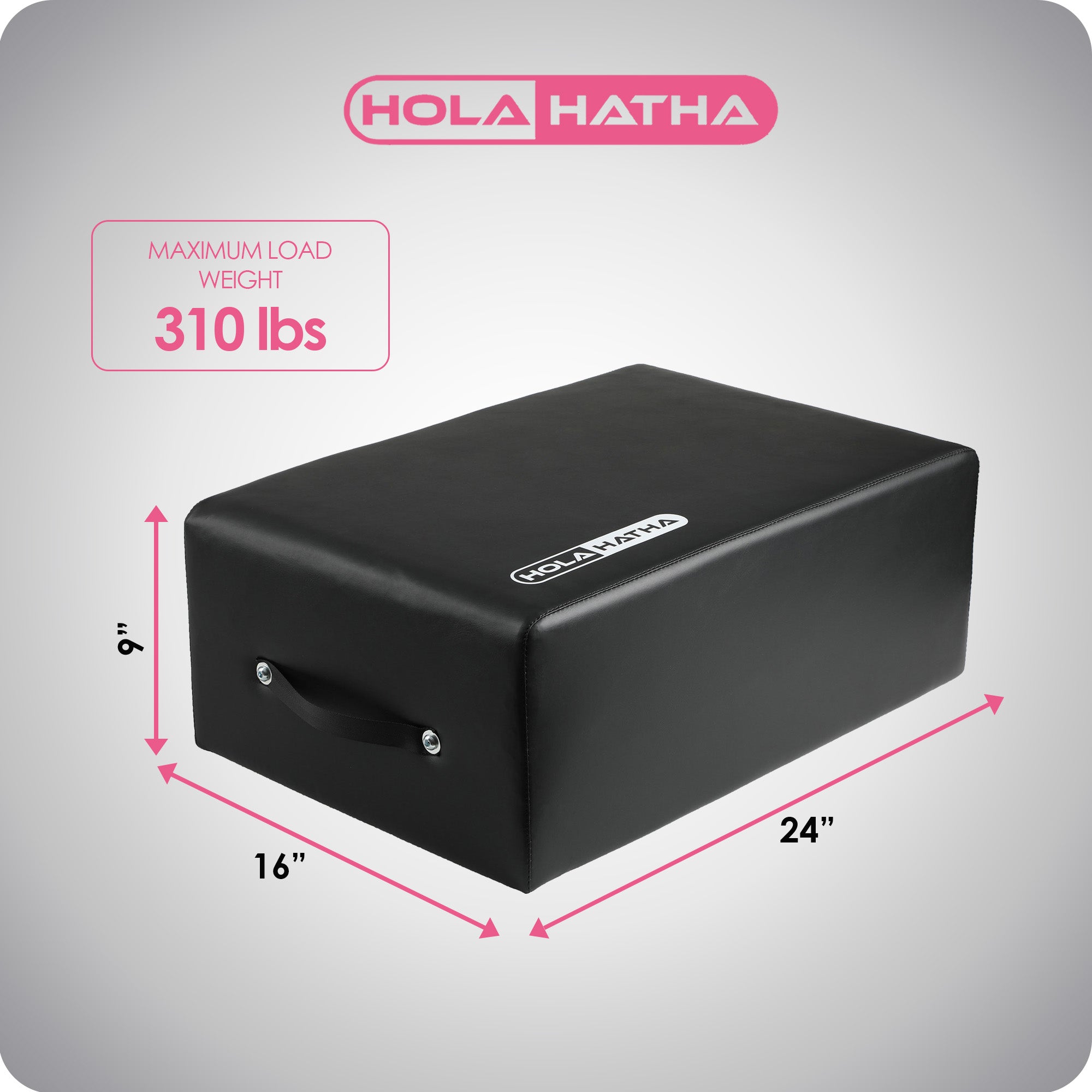 HolaHatha Wooden Pilates Sitting Box, Portable, 24" x 15.8" x 9" (Open Box) - VMInnovations