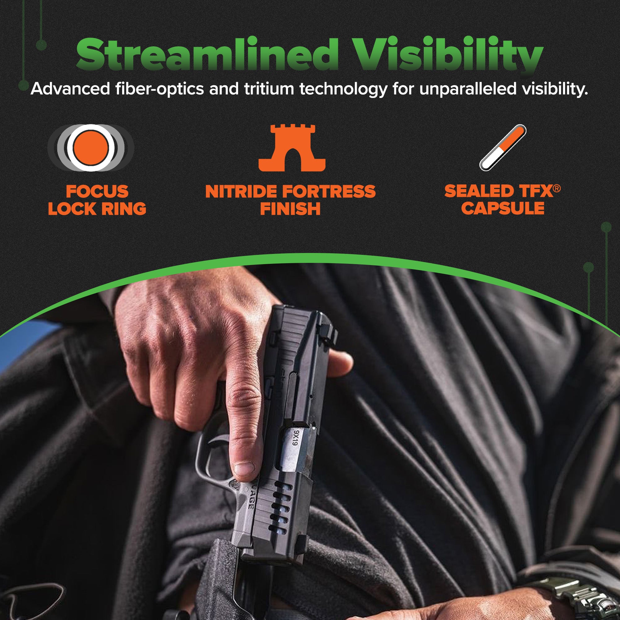 TruGlo Tritium Pro glow-in-the-dark Handgun Sight w/Orange Ring, CZ 75(Used)