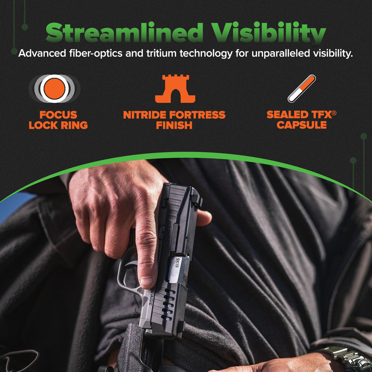 TruGlo Tritium Pro Glow in the Dark Handgun Glock Night Sight, Glock (Open Box)