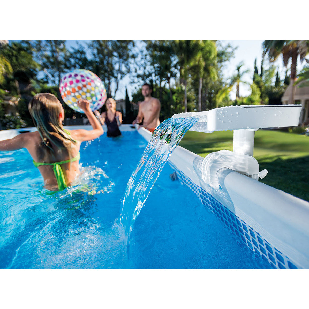 Intex 28090E Above Ground Pool 3 Colored LED Relaxing Waterfall Cascade (Used) - VMInnovations