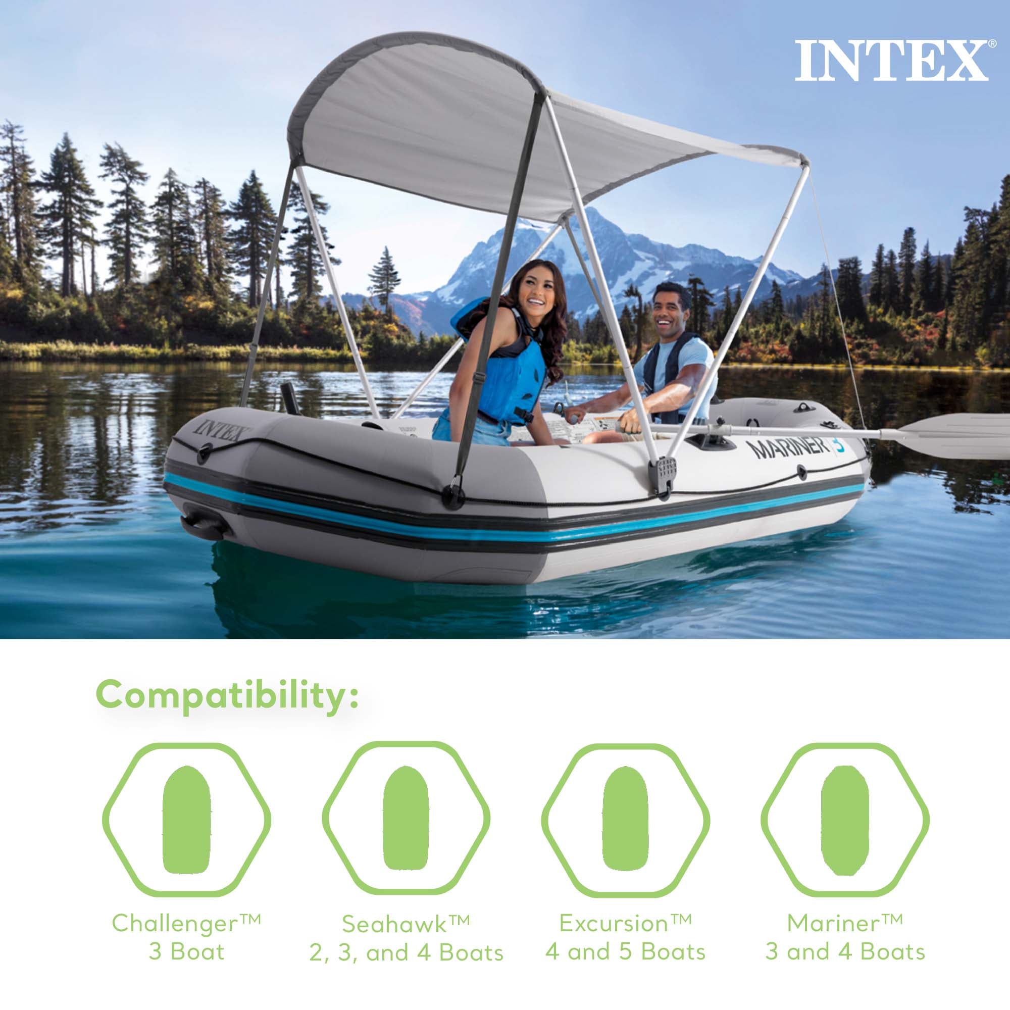 Bimini Top Sun Shade for Mariner, Seahawk, Excursion, & Challenger Boats (Used) - VMInnovations