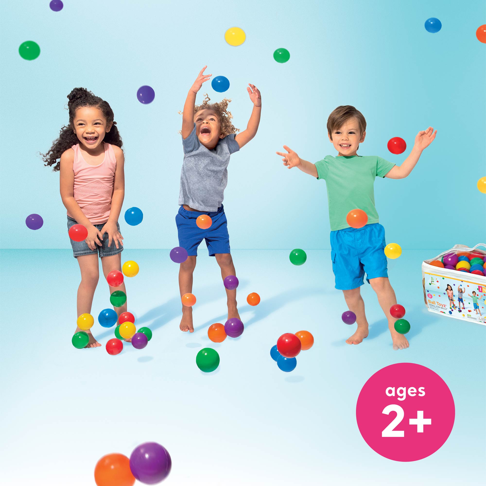 100-Pack Intex Small Plastic Multi-Colored Fun Ballz For A Ball Pit (Open Box) - VMInnovations