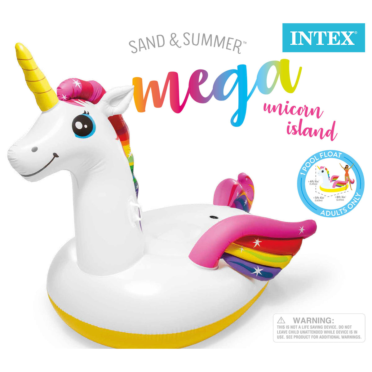 Intex Giant Inflatable Unicorn and Flamingo Island Ride On Swimming Pool Floats - VMInnovations