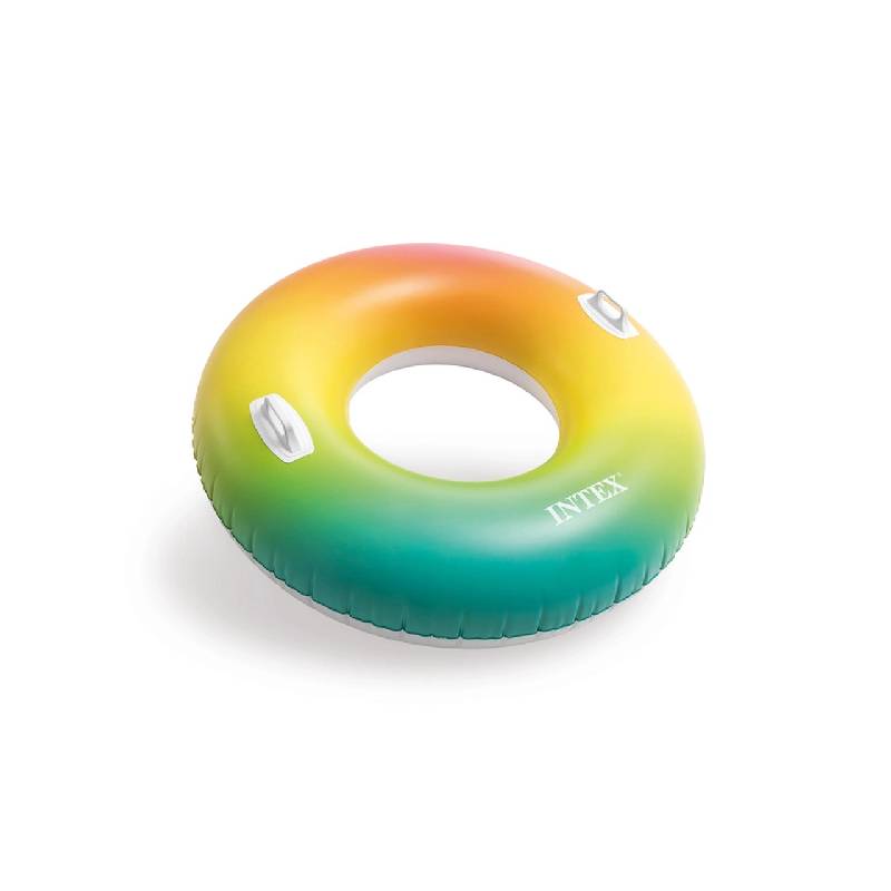 INTEX Inflatable Color Whirl Floating Tube Raft with Handles - Open box (8 Pack) - VMInnovations