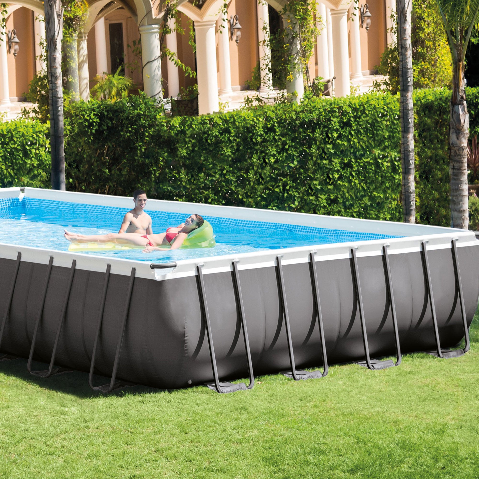 Intex 32'x16'x4.3' Ultra Frame Above Ground Swimming Pool w/ Sand Pump(Open Box)