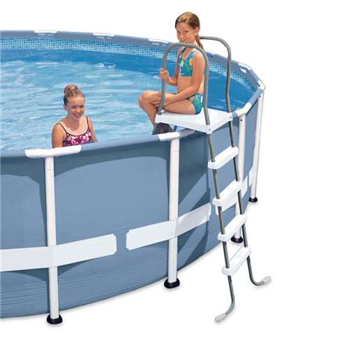 Intex Steel Frame Above Ground Swimming 52" Wall Height Pool Ladder (Brown Box)