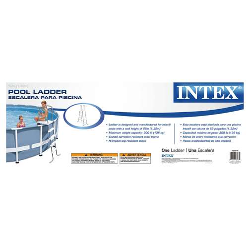 Intex Steel Frame Above Ground Swimming 52" Wall Height Pool Ladder (Brown Box)