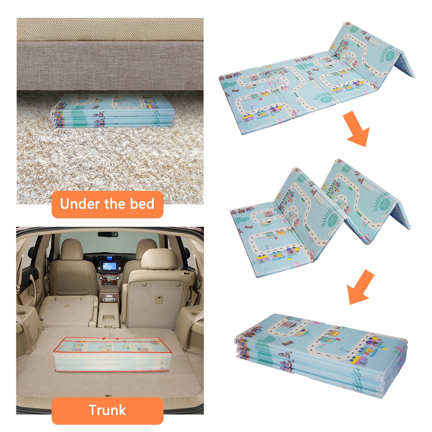 ISFC INSURFINSPORT Large Folding Portable Waterproof Crawling Blue Baby Play Mat (Refurbished)