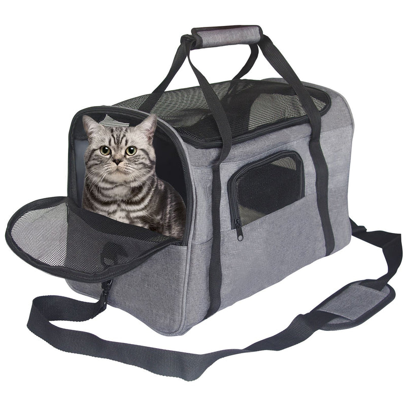 ISFC Foldable Breathable Mesh Pet Travel Carrier Bag for Cats & Dogs (Open Box)