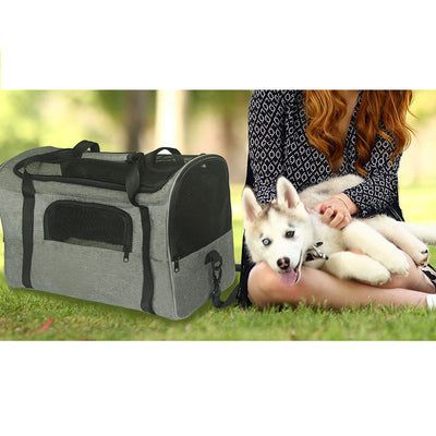 ISFC Foldable Breathable Mesh Pet Travel Carrier Bag for Cats & Dogs (Open Box)