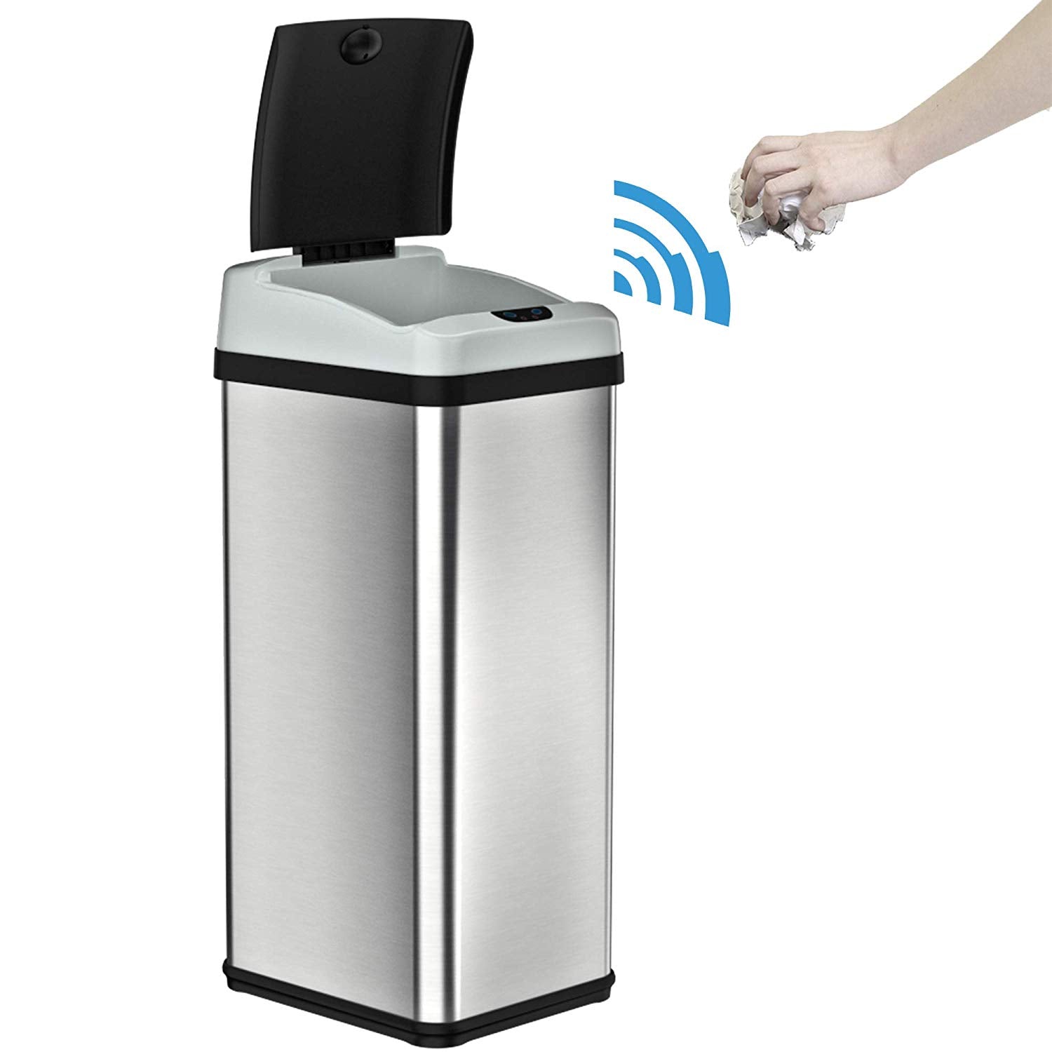iTouchless 13G Touchless Kitchen Garbage Trash Can, Stainless Steel (For Parts)