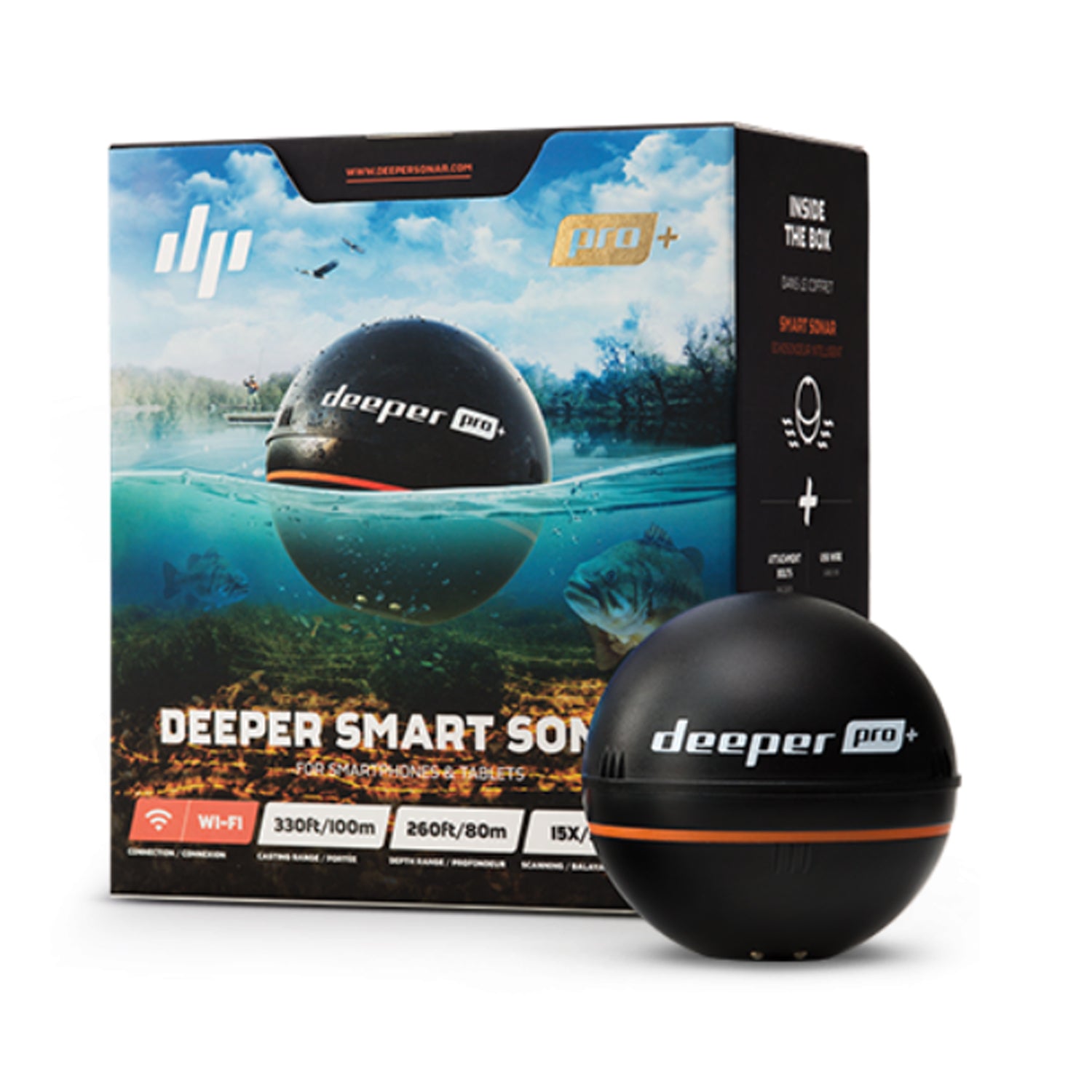 Deeper UAB ITGAM0303 Smart Sonar PRO Plus GPS WiFi Professional Fish Finder Lure