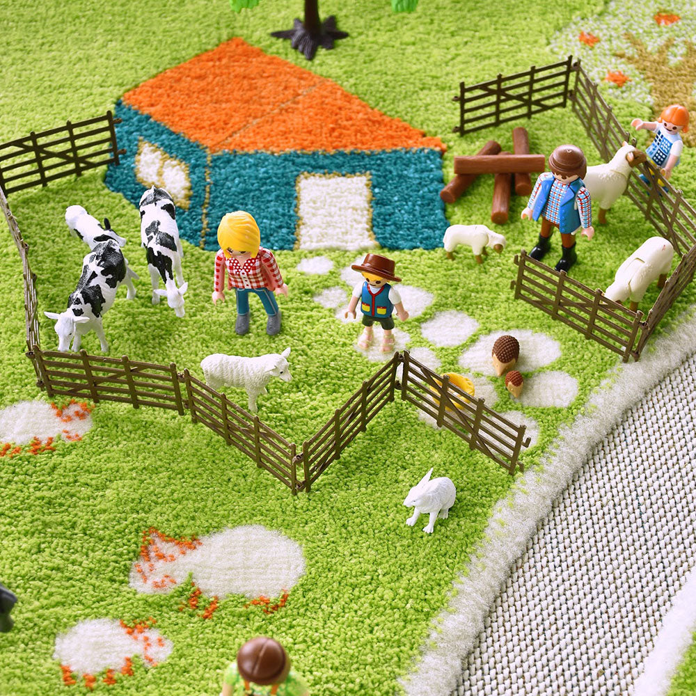 IVI 3D Play Carpets 59 x 39-inch Farm Rug and Educational Toddler Mat, Medium - VMInnovations