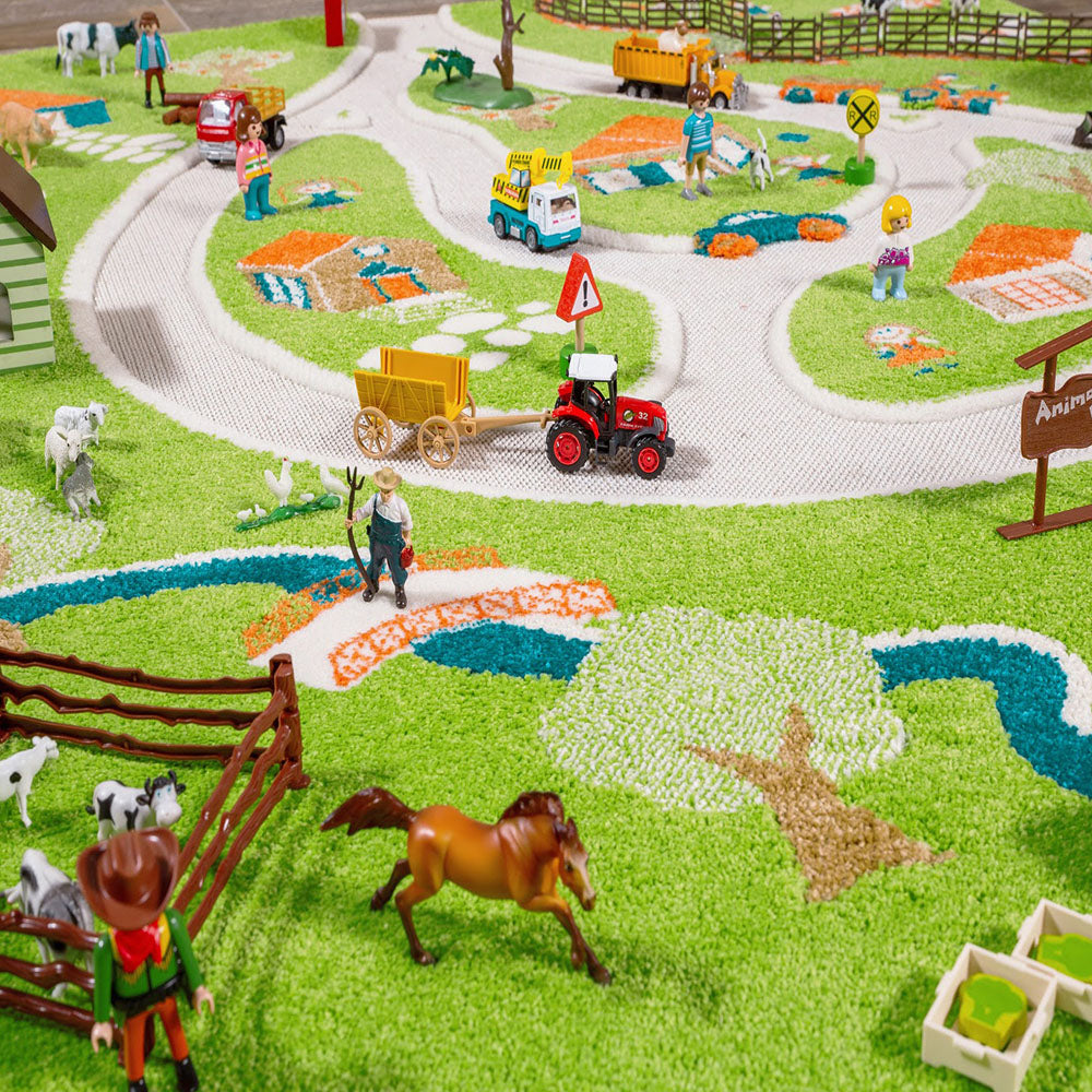 IVI 3D Play Carpets 59 x 39-inch Farm Rug and Educational Toddler Mat, Medium - VMInnovations