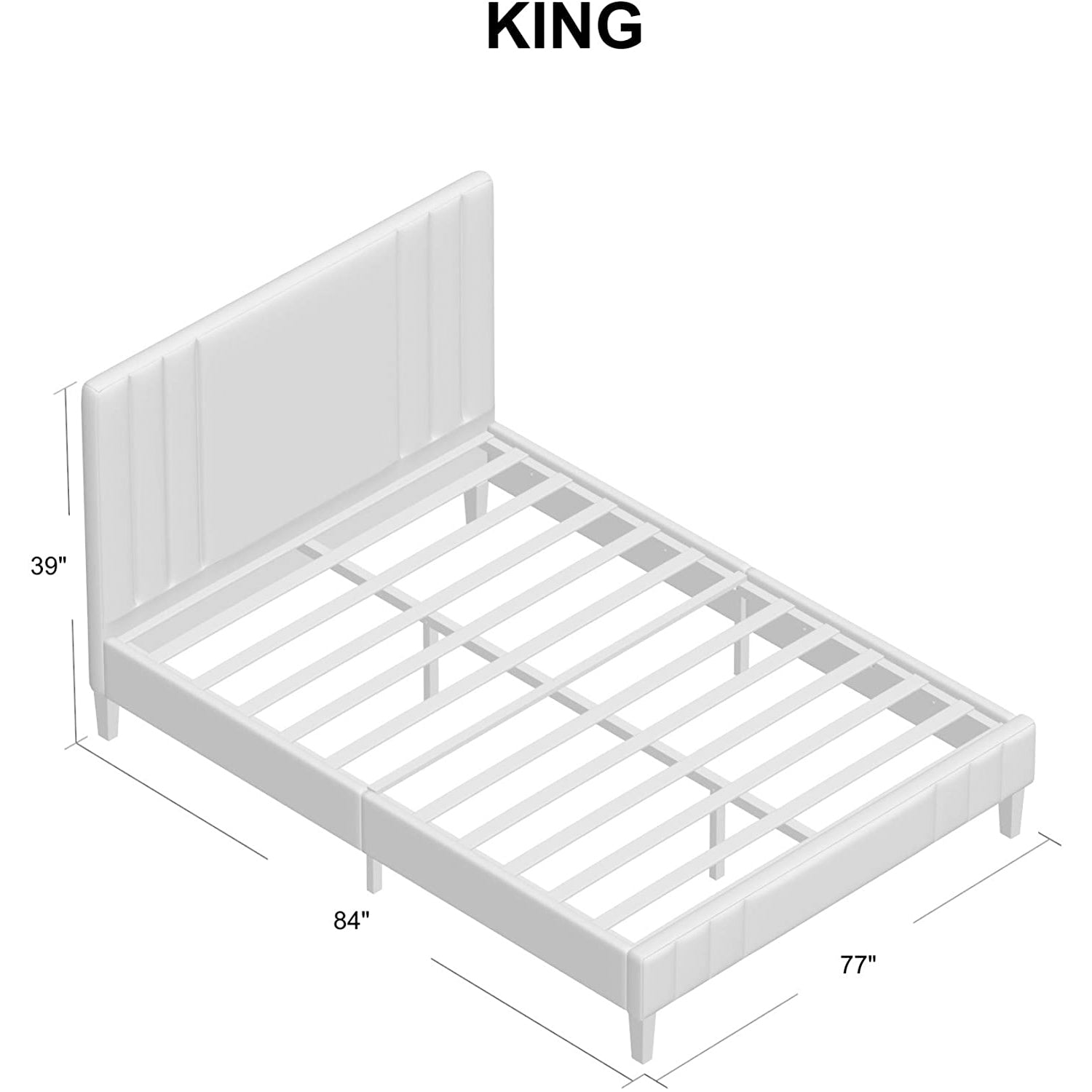Classic Brands Seattle Modern Tufted Platform Bed Frame, King, Antonio Sapphire - VMInnovations